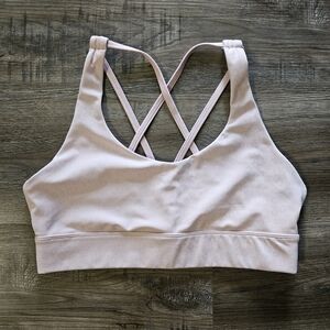 ZYIA Baby Pink Sparkly Cheetah Print Grid Sports Bra